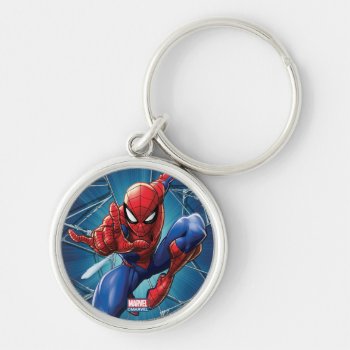 Spider-man | Web-shooting Leap Keychain by spidermanclassics at Zazzle