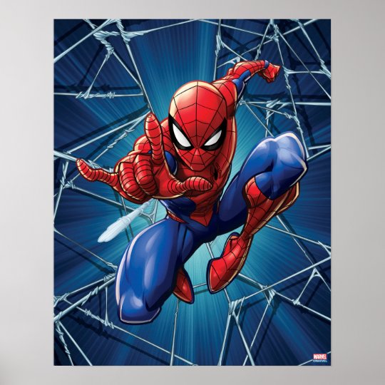  Spider Man  Web  Shooting  Leap Poster Zazzle com