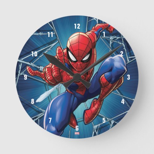 Spider_Man  Web_Shooting Leap Round Clock