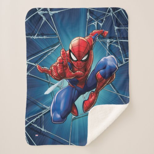 Spider_Man  Web_Shooting Leap Sherpa Blanket