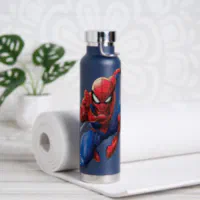 Marvel Spiderman Web Slinging 24 Oz. Single Wall Plastic Water Bottle