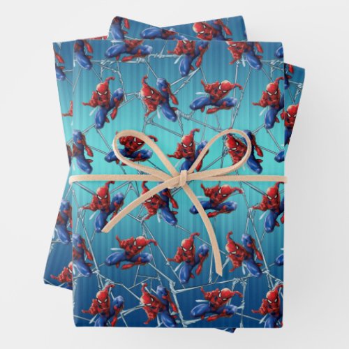 Spider_Man  Web_Shooting Leap Wrapping Paper Sheets