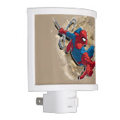 Spider-Man Web Slinging Above Grunge City Night Light (Right)