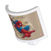 Spider-Man Web Slinging Above Grunge City Night Light (Angled)