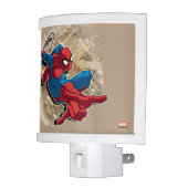 Spider-Man Web Slinging Above Grunge City Night Light (Left)