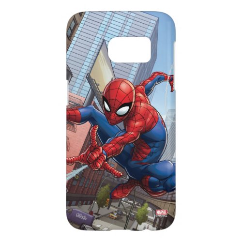 Spider_Man Web Slinging By Train Samsung Galaxy S7 Case