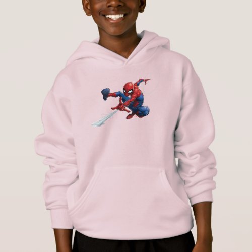 Spider_Man Web Slinging By Train Hoodie