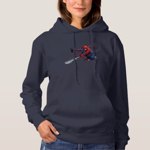 Spider_Man Web Slinging By Train Hoodie