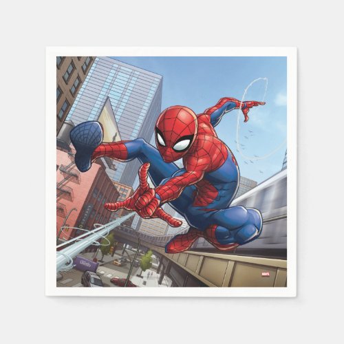 Spider_Man Web Slinging By Train Napkins
