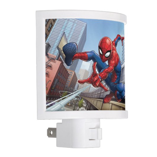 Spider-Man Web Slinging By Train Night Light (Right)