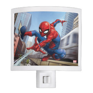 Spider-Man Web Slinging By Train Night Light