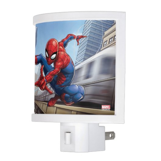 Spider-Man Web Slinging By Train Night Light (Left)