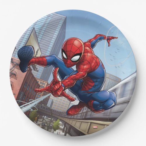 Spider_Man Web Slinging By Train Paper Plates