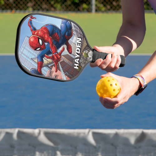 Spider_Man Web Slinging By Train Pickleball Paddle