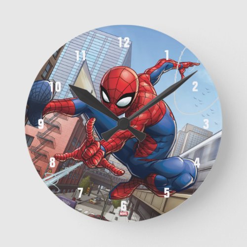 Spider_Man Web Slinging By Train Round Clock