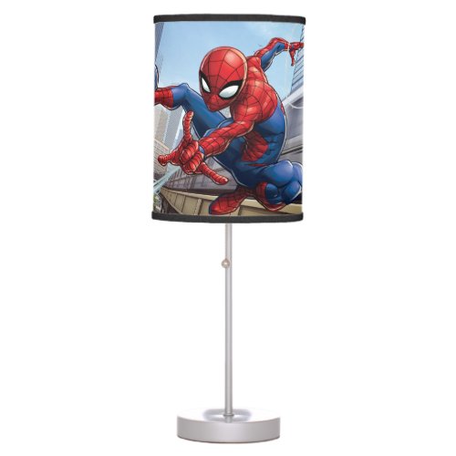 Spider_Man Web Slinging By Train Table Lamp