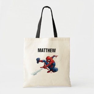 MINISO Marvel Shoulder Bag Cotton Canvas Tote Bag with Large Capacity,White  & Red