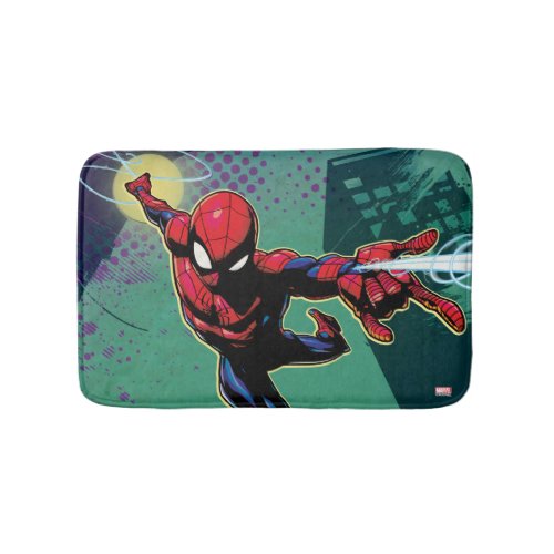 Spider_Man Web Slinging From Above Bathroom Mat