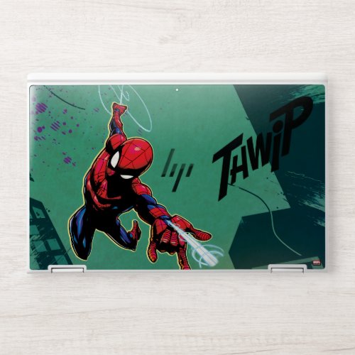 Spider_Man Web Slinging From Above HP Laptop Skin