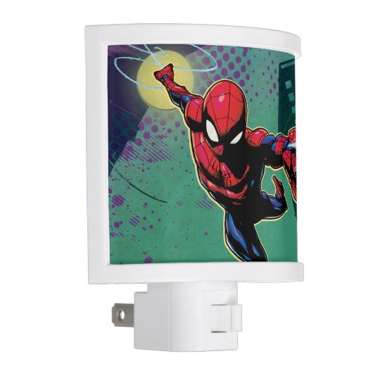 Spider-Man Web Slinging From Above Night Light (Right)