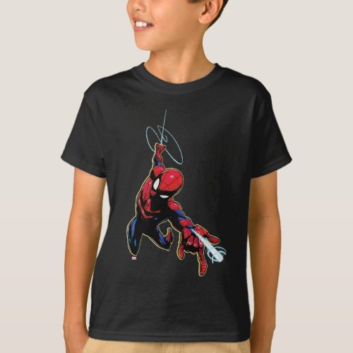 Spider_Man Web Slinging From Above T_Shirt