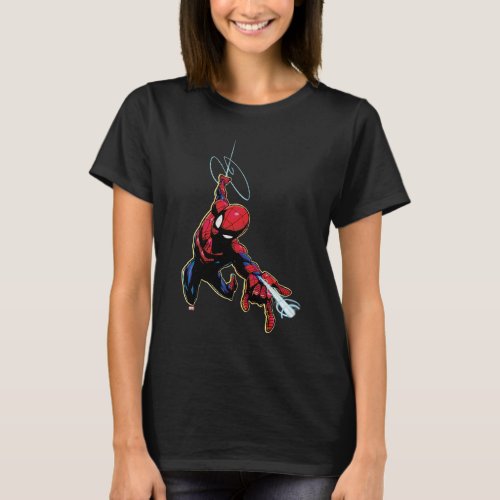 Spider_Man Web Slinging From Above T_Shirt