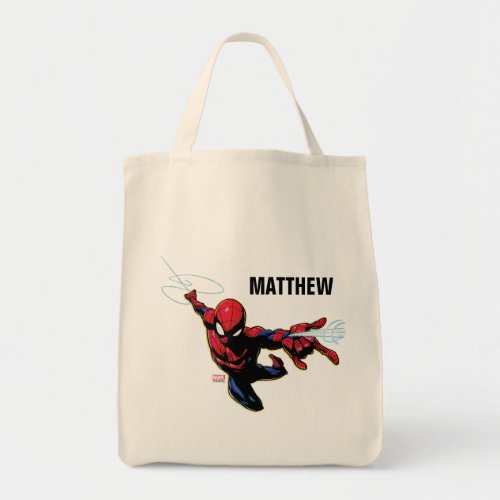 Spider_Man Web Slinging From Above Tote Bag