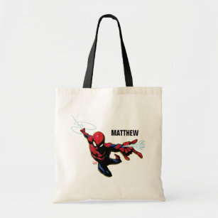 Spider-Man Web Slinging From Above Tote Bag