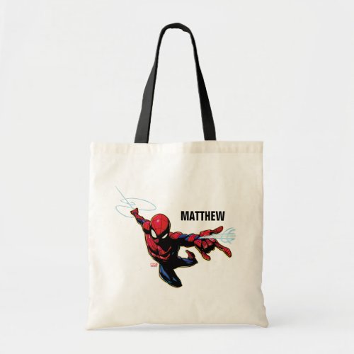 Spider_Man Web Slinging From Above Tote Bag