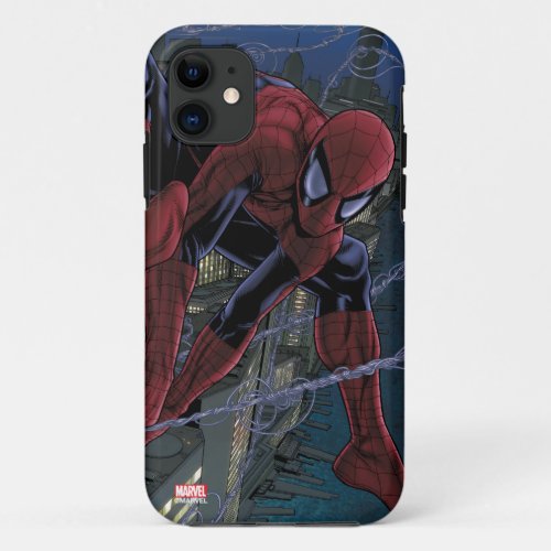 Spider_Man Web Slinging From Daily Bugle iPhone 11 Case