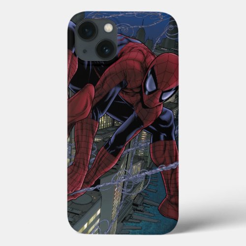 Spider_Man Web Slinging From Daily Bugle iPhone 13 Case