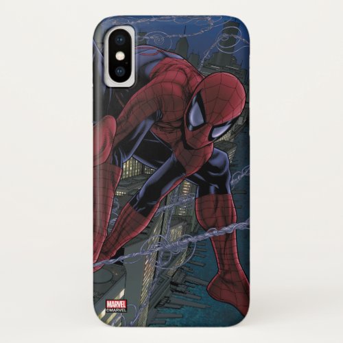 Spider_Man Web Slinging From Daily Bugle iPhone XS Case