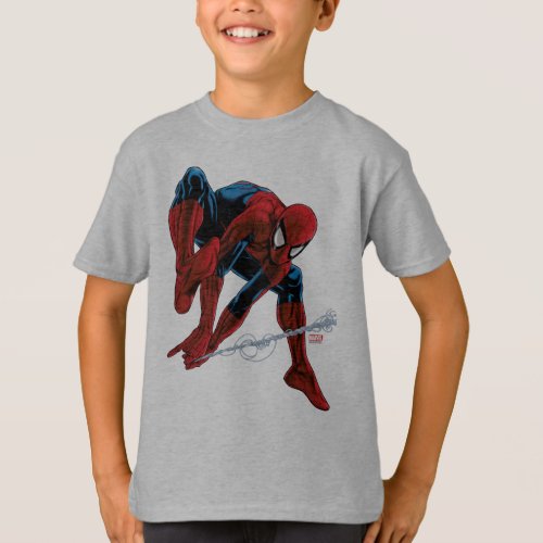 Spider_Man Web Slinging From Daily Bugle T_Shirt