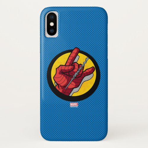 Spider_Man Web Slinging Hand Icon iPhone X Case