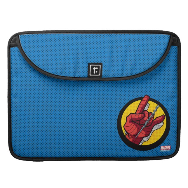 Spider-Man Web Slinging Hand Icon MacBook Pro Sleeve (Front Closed)