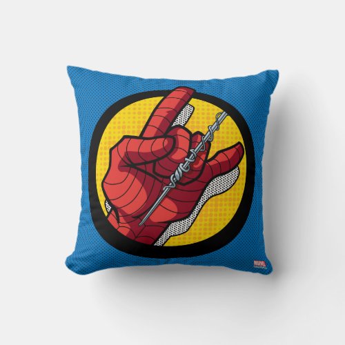 Spider_Man Web Slinging Hand Icon Throw Pillow