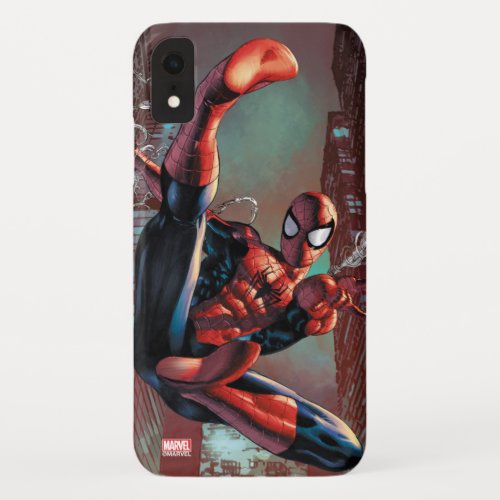 Spider_Man Web Slinging In City Marker Drawing iPhone XR Case