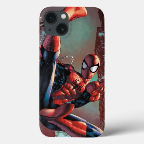 Spider_Man Web Slinging In City Marker Drawing iPhone 13 Case