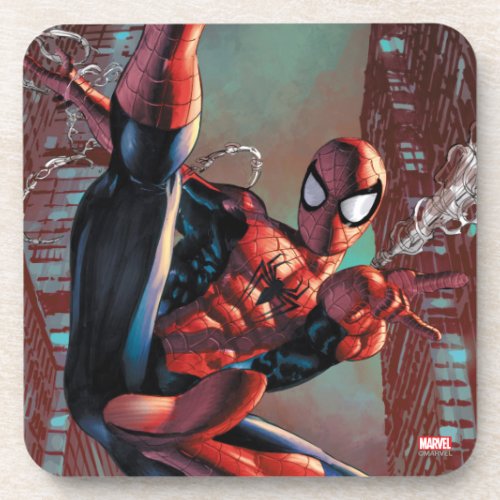 Spider_Man Web Slinging In City Marker Drawing Coaster