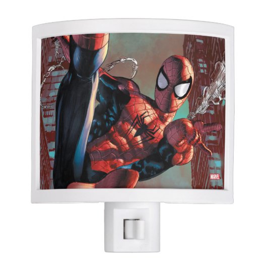 Spider-Man Web Slinging In City Marker Drawing Night Light (Front)