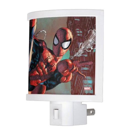Spider-Man Web Slinging In City Marker Drawing Night Light (Left)