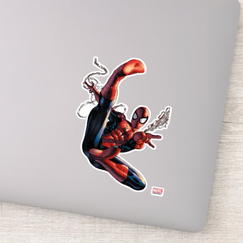 Spider_Man Web Slinging In City Marker Drawing Sticker