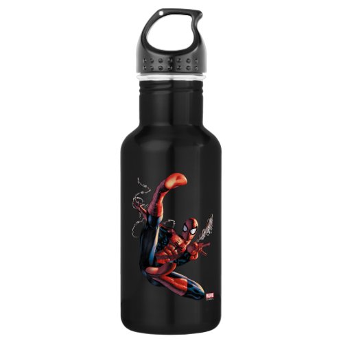 Spider_Man Web Slinging In City Marker Drawing Water Bottle