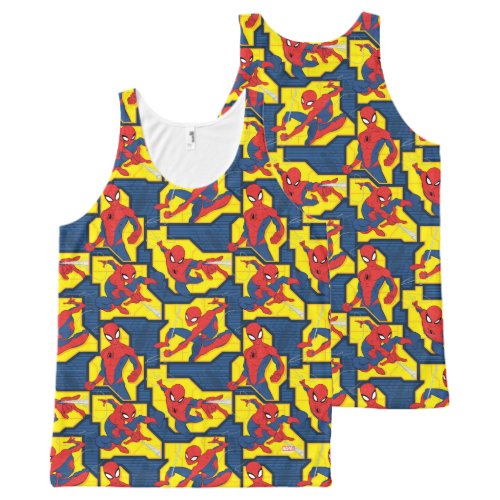 Spider_Man Web Slinging Panel Pattern All_Over_Print Tank Top