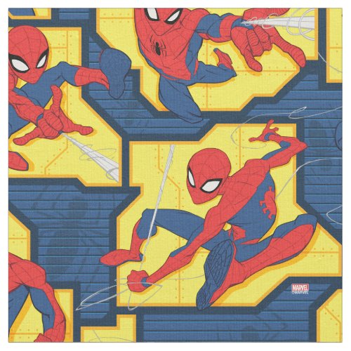 Spider_Man Web Slinging Panel Pattern Fabric