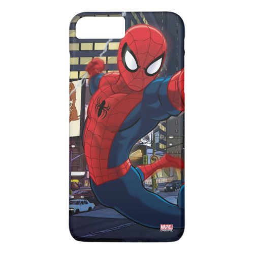 Spider_Man Web Slinging Through Traffic iPhone 8 Plus7 Plus Case