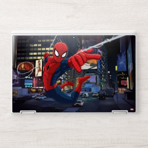 Spider_Man Web Slinging Through Traffic HP Laptop Skin