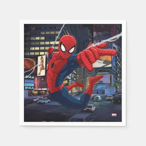Spider_Man Web Slinging Through Traffic Napkins