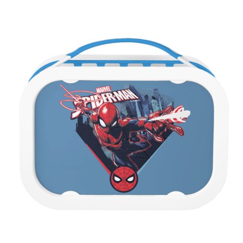Spider_Man  Web_Swinging Over City Badge Lunch Box