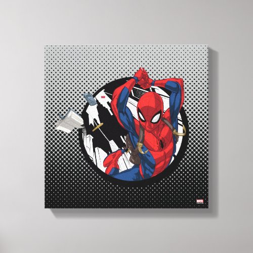 Spider_Man  Web_Swinging With Backpack Canvas Print